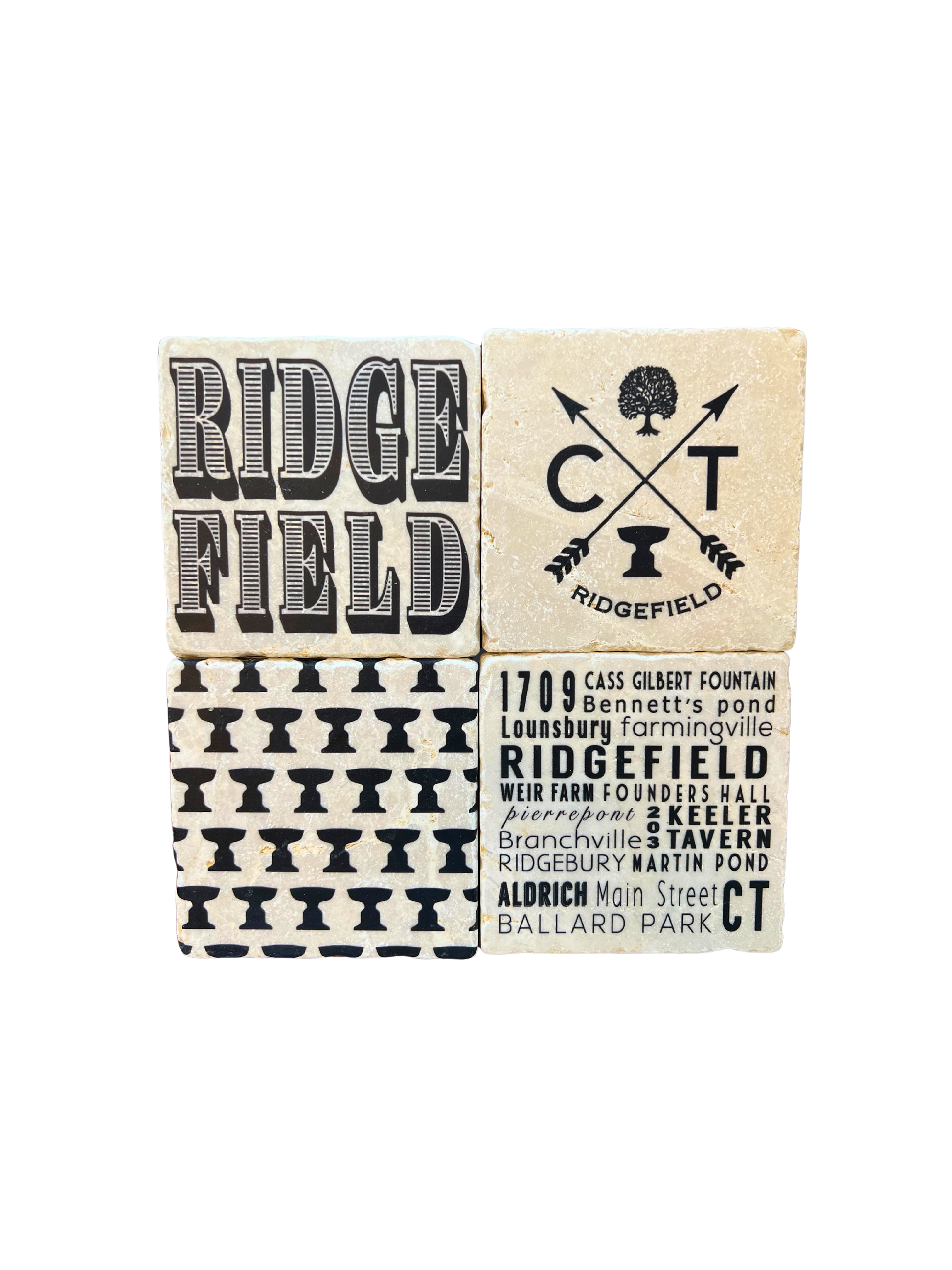 Ridgefield Marble Coasters in group