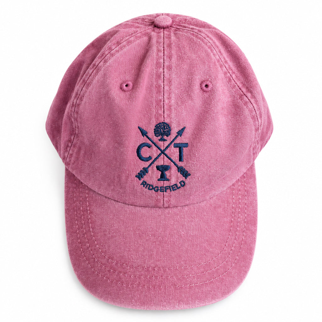 Iconic Ridgefield CT Washed Canvas Baseball Cap