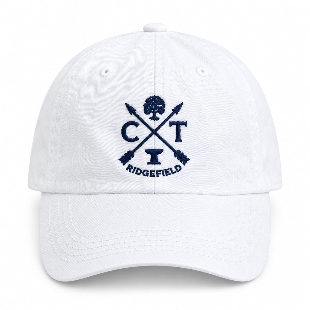 Iconic Ridgefield CT Washed Canvas Baseball Cap