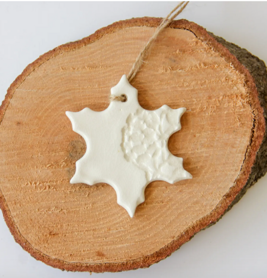 Handmade Snowflake Ceramic Ornament - A Purchase with Purpose