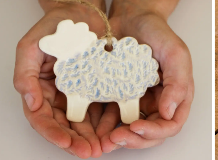 Handmade Sheep Ceramic Ornament - A Purchase with Purpose