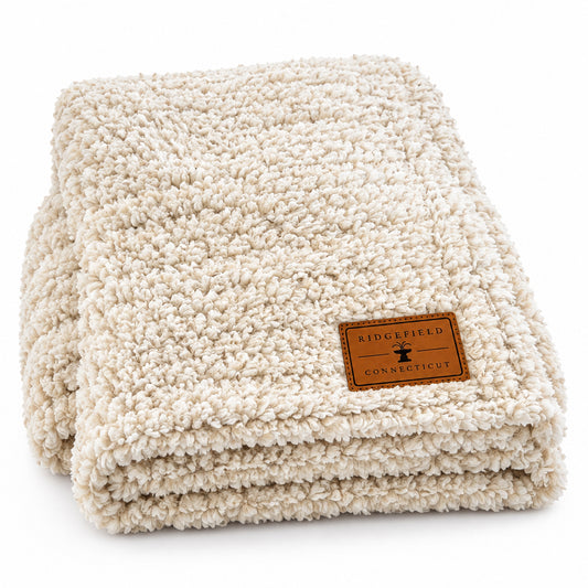 Ridgefield CT Cass Gilbert Fountain Sherpa Throw Blanket