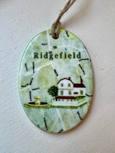 Ridgefield Main Street Ceramic Ornament - Exclusive Design