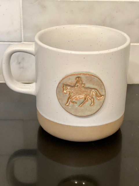 Hand-made Cabin Mug - Horse & Rider or Cass Gilbert Fountain Design - A Purchase with a Purpose