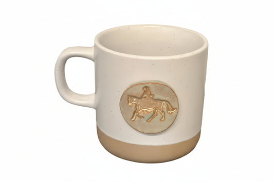 Handmade Cabin Mug - Horse & Rider or Cass Gilbert Fountain Design - A Purchase with a Purpose