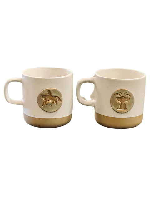 Hand-made Cabin Mug - Horse & Rider or Cass Gilbert Fountain Design - A Purchase with a Purpose