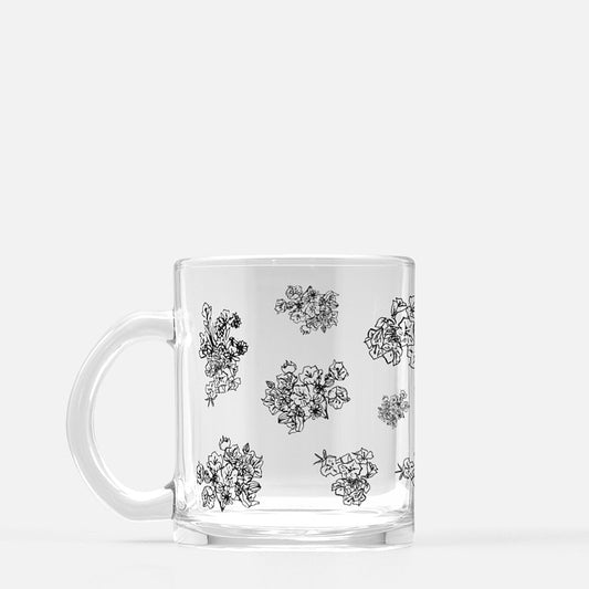 Glass Coffee & Tea Mug - Connecticut Mountain Laurel [Exclusive Design!]