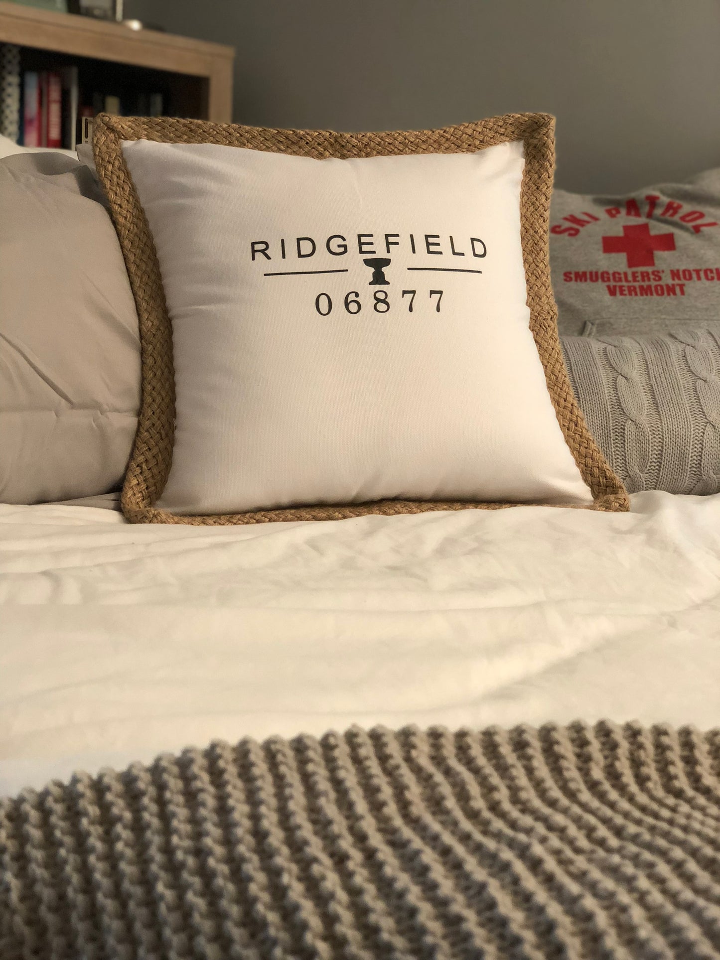 Burlap Trimmed Pillow